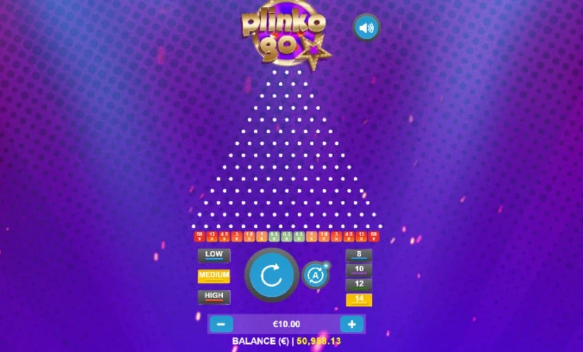 Plinko Go ist ein modernes Plinko-Spiel von 1x2gaming
